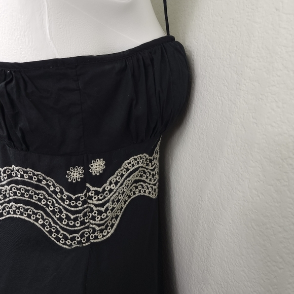Jessica Howard Bohemian Black Embroidered Bodice Dress Size 8 - Picture 8 of 11